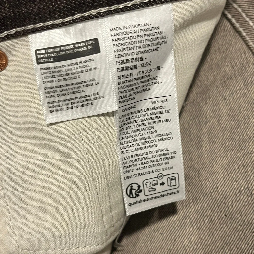 Levi's 501 Original Jeans Men 36x30 Brown Shrink-To-Fit Rigid Denim Straight Leg